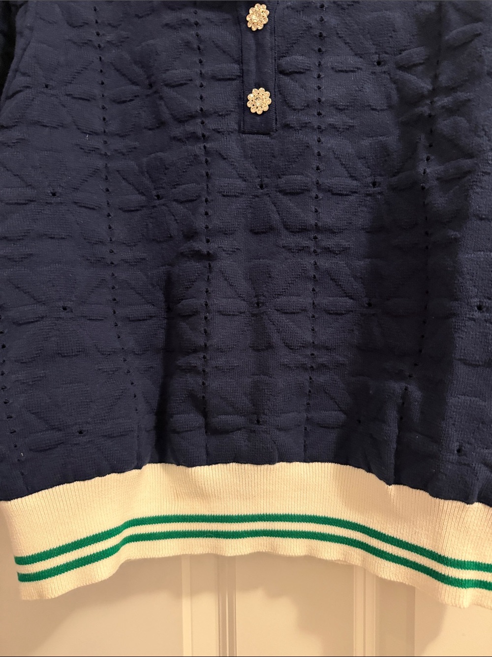 entro Navy Polo Top with White & Green Trim - Kids - Picture 4 of 5